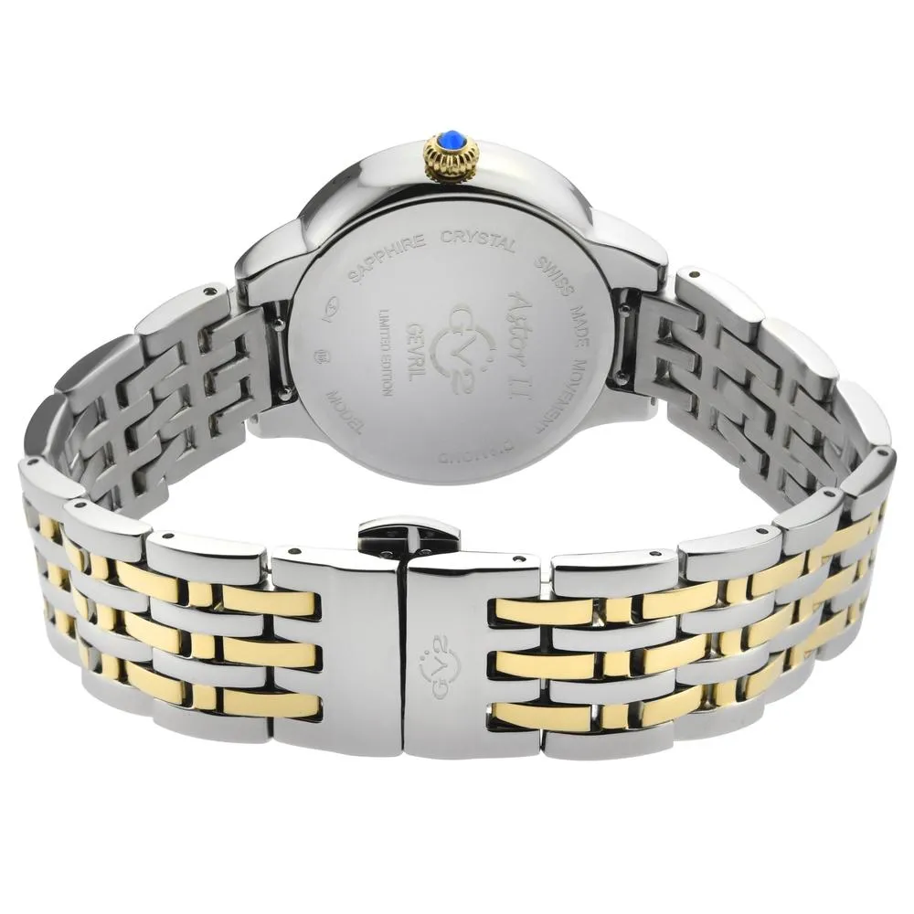 GV2 Astor II Women's Watch White Mother of Pearl Dial Two-Tone Yellow Gold Bracelet