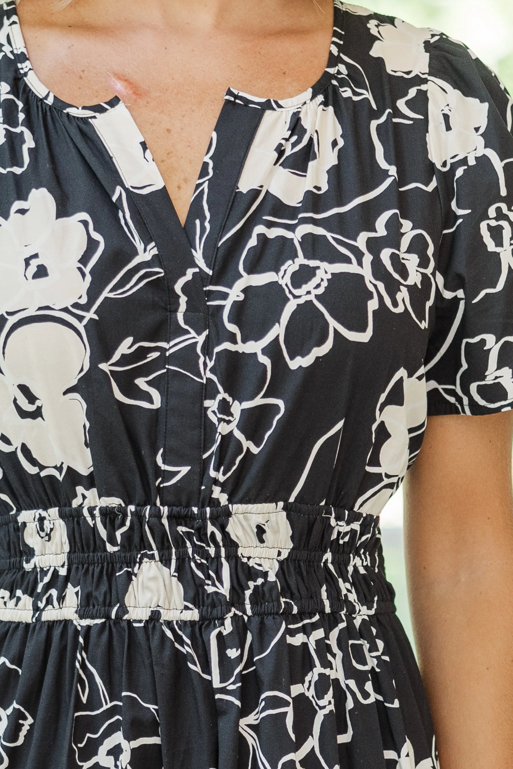 I'll Be Seeing You Black Floral Maxi Dress