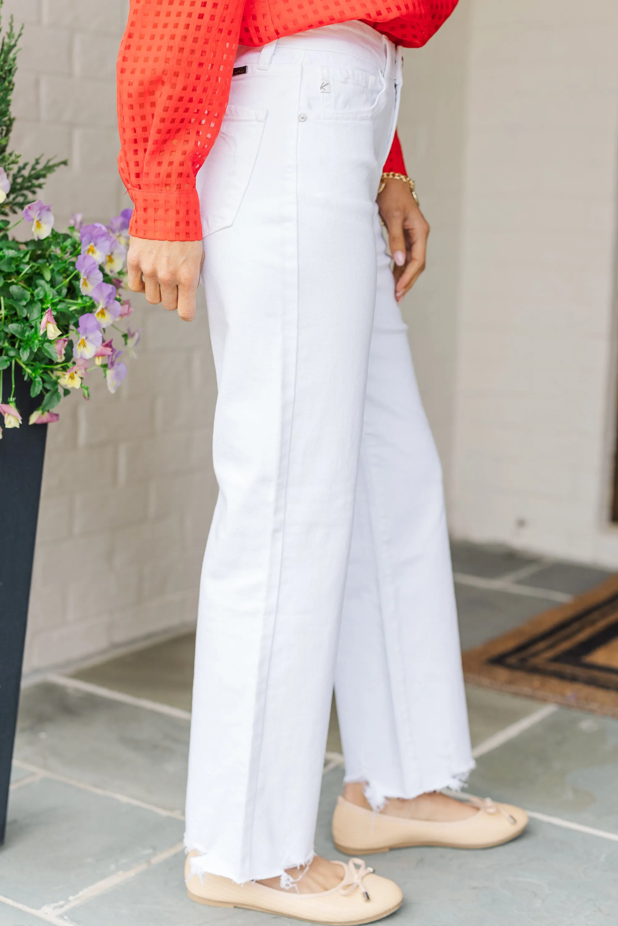 KanCan: Open To Love White Slim Leg Jeans