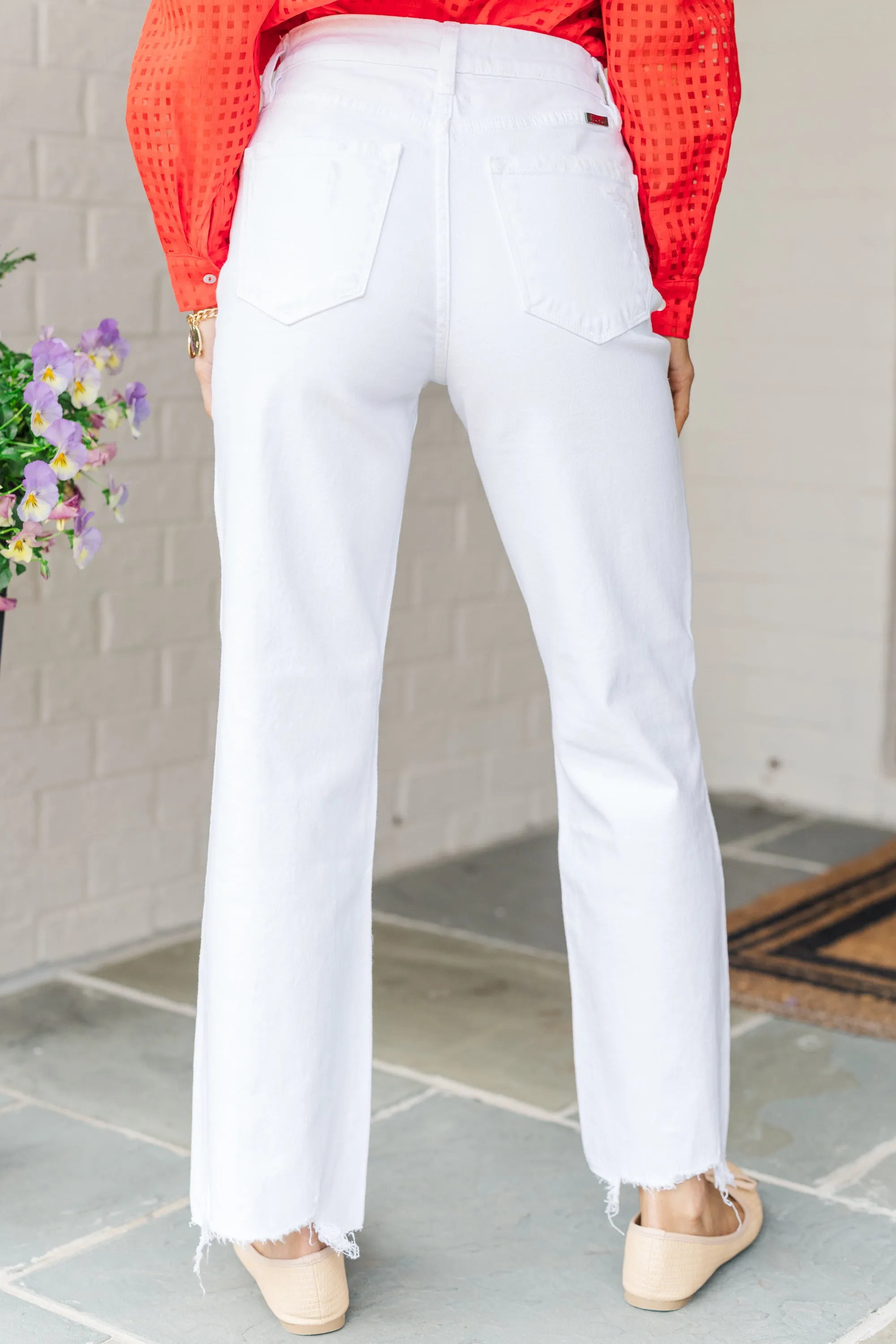 KanCan: Open To Love White Slim Leg Jeans