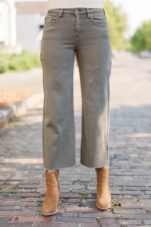KanCan: Take A Guess Mocha Brown Crop Jeans