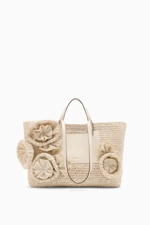 Lali Floral Raffia Tote - Cowrie Ulla Johnson