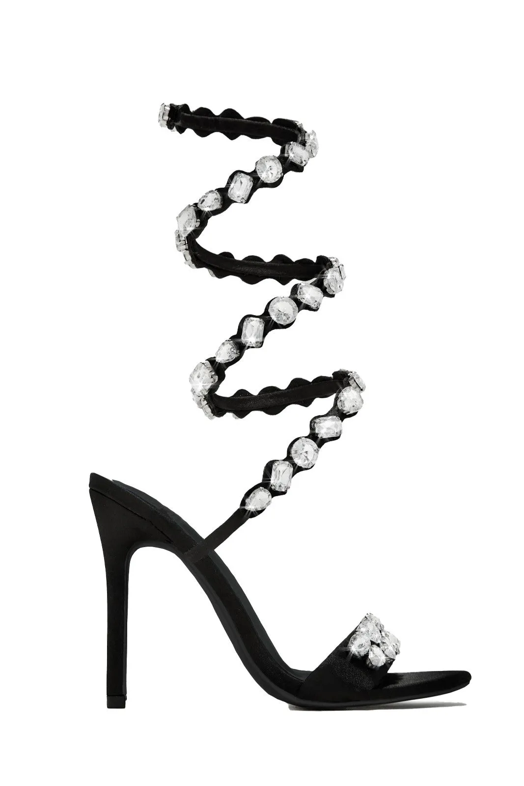 Laura Diamond Ankle Strap Stiletto Sandals - Black Gloria Lanvin