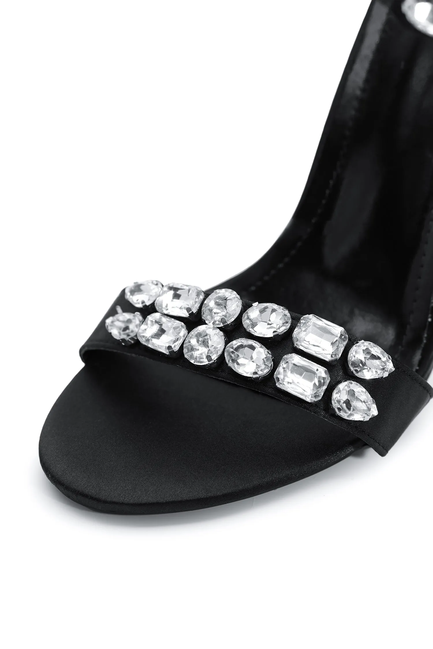 Laura Diamond Ankle Strap Stiletto Sandals - Black Gloria Lanvin