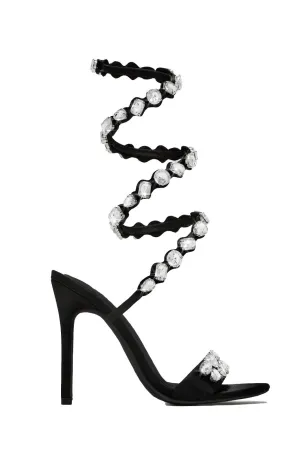 Laura Diamond Ankle Strap Stiletto Sandals - Black Gloria Lanvin