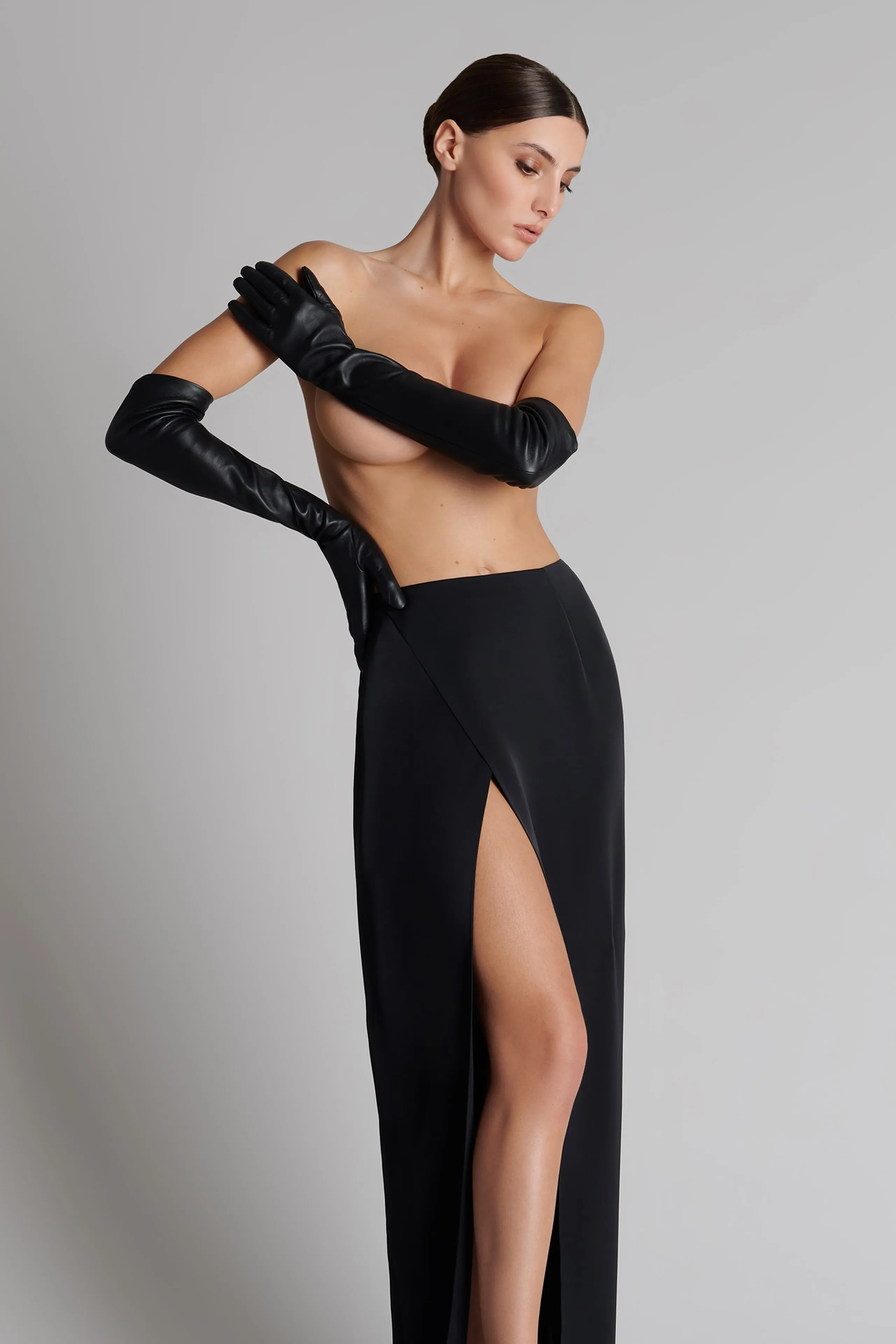 Leather Opera Gloves with suspenders Maison Close
