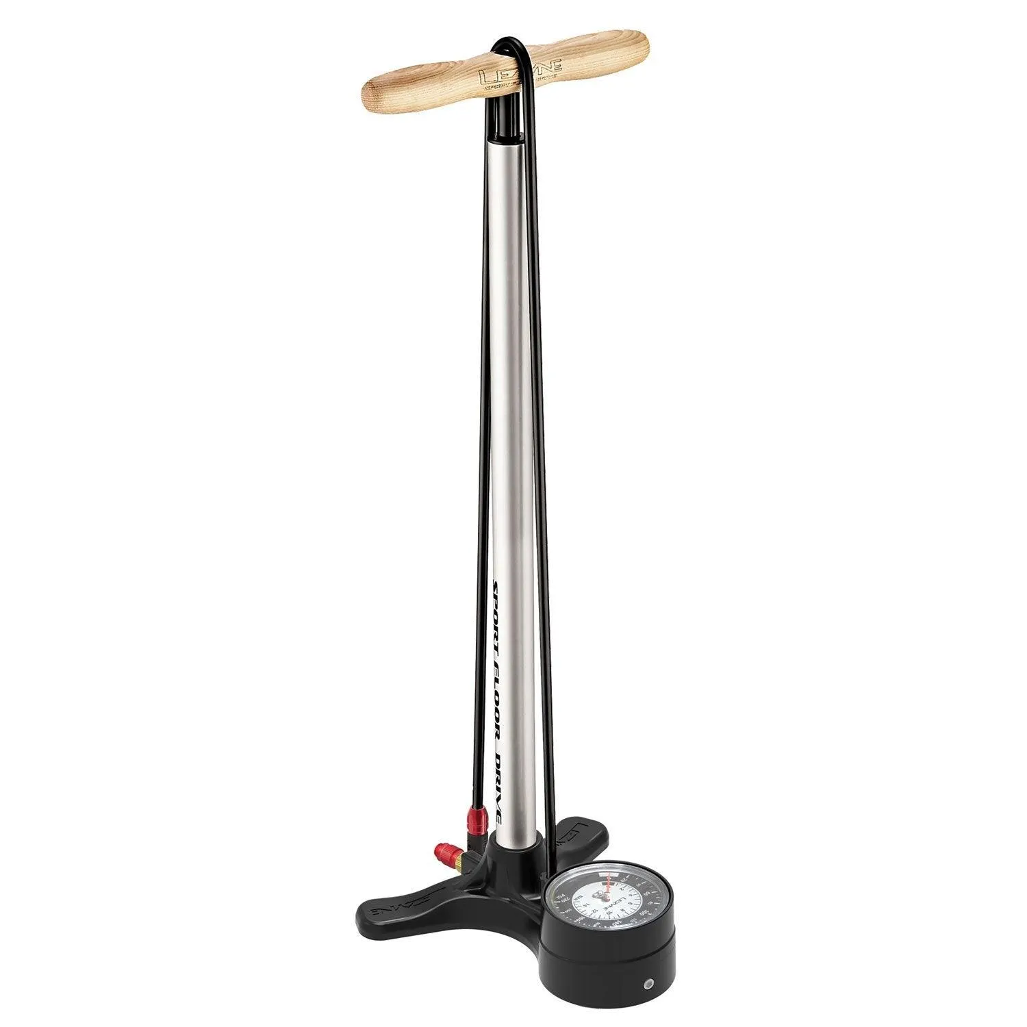 Lezyne Sport Drive 2.5 Dual Valve High Pressure Floor Pump (Metallic Silver)