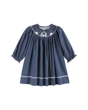 Lil Cactus Nativity Smocked Bishop Dress