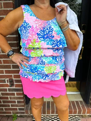 Lulu B Corals Sleeveless Cha Cha Tank