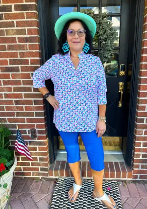 Lulu B Multicolor Maze Button Tunic