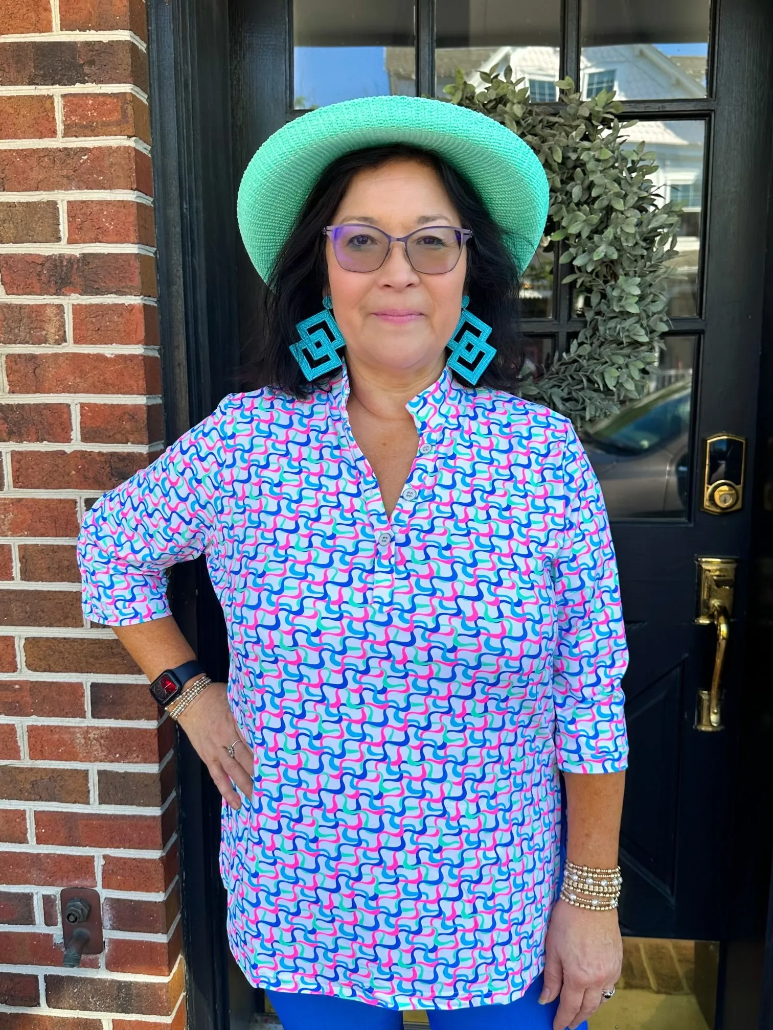 Lulu B Multicolor Maze Button Tunic