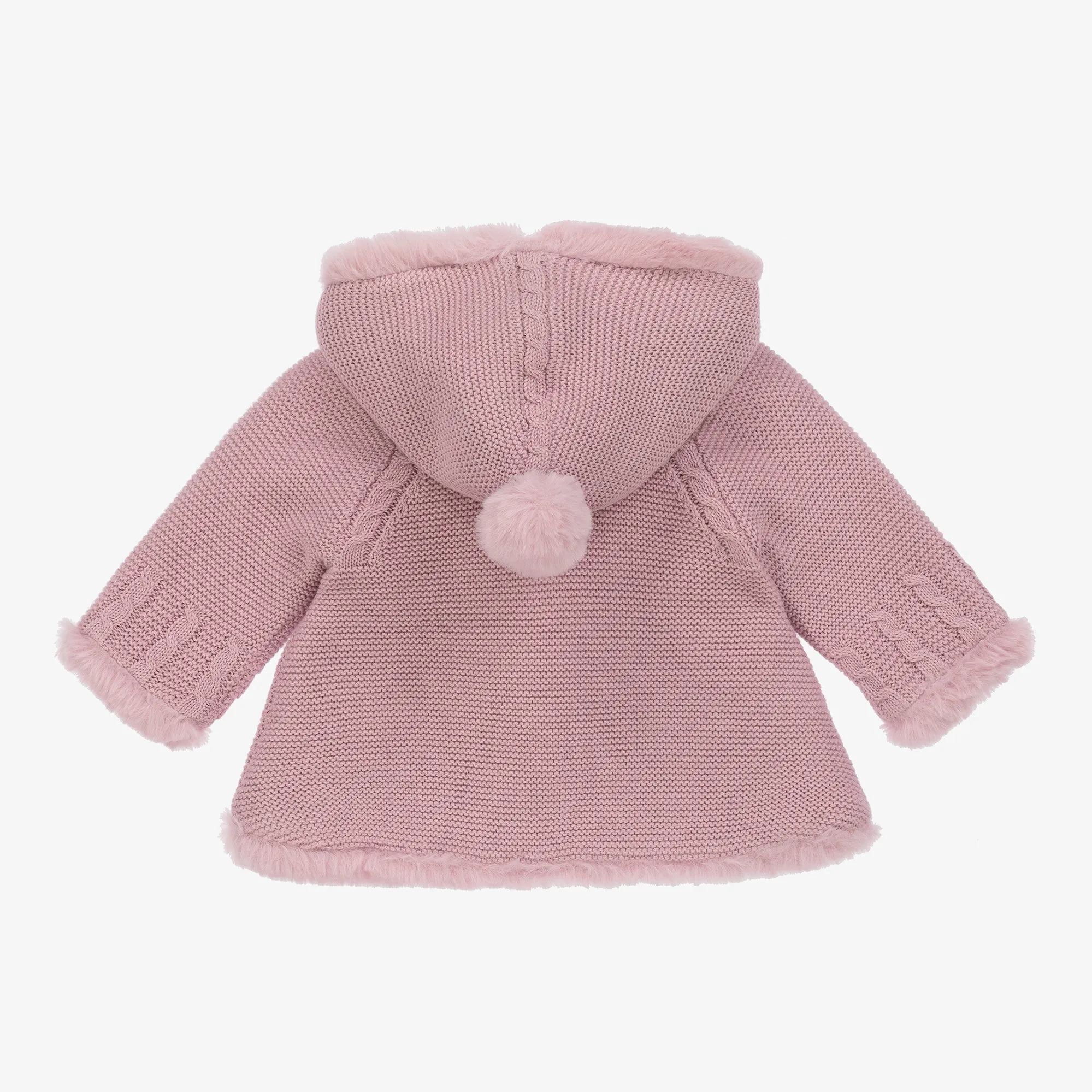 Mauve Pom Knitted Hood Jacket