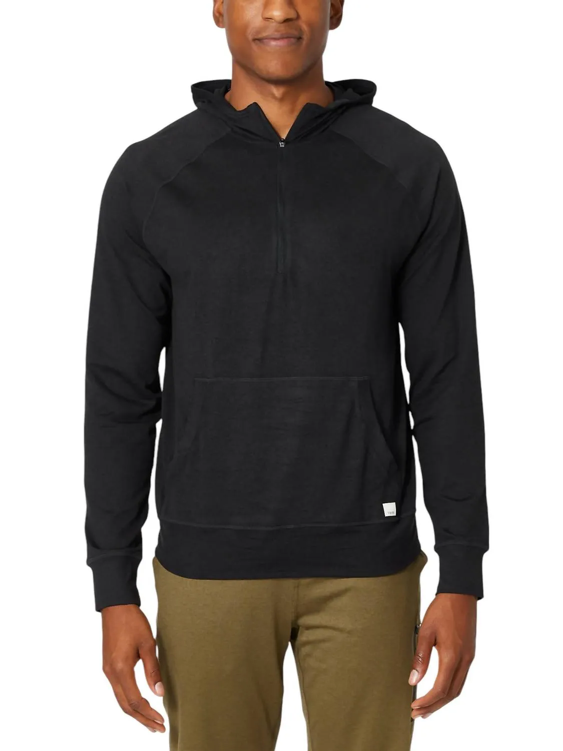 Men's Ponto Performance 1/2 Zip Hoodie In Black Heather