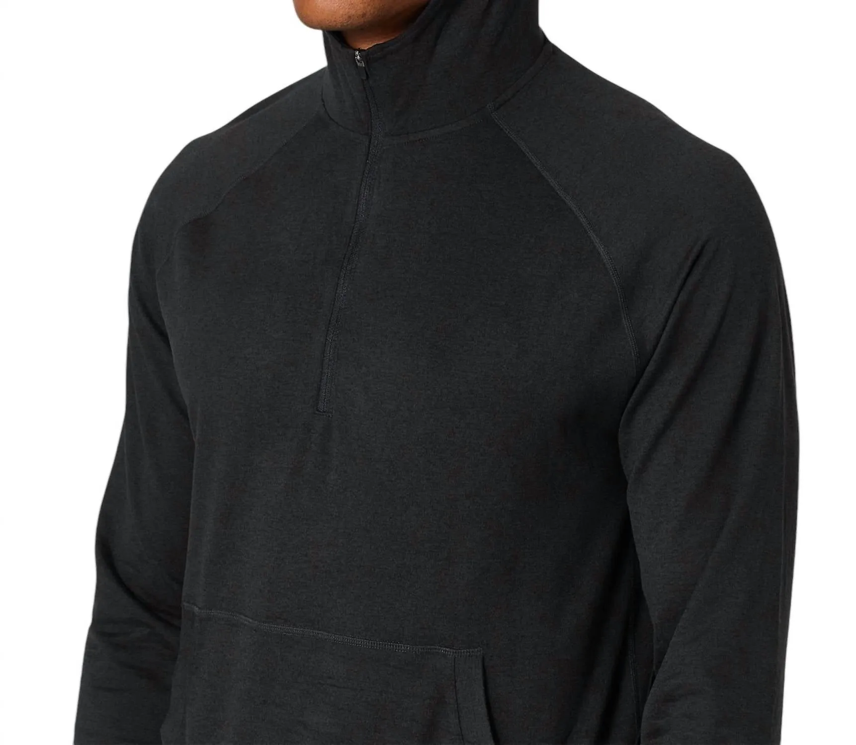 Men's Ponto Performance 1/2 Zip Hoodie In Black Heather