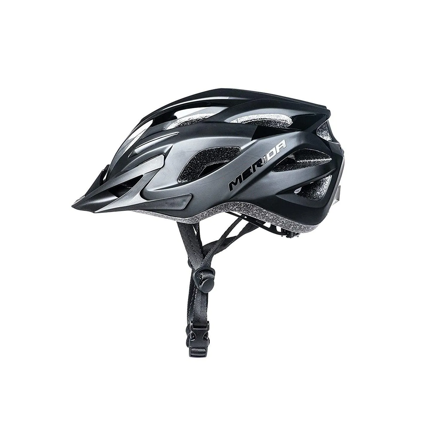 Merida Charger KJ201-A-1 MTB Cycling Helmet (Matt Black/Shiny Black)