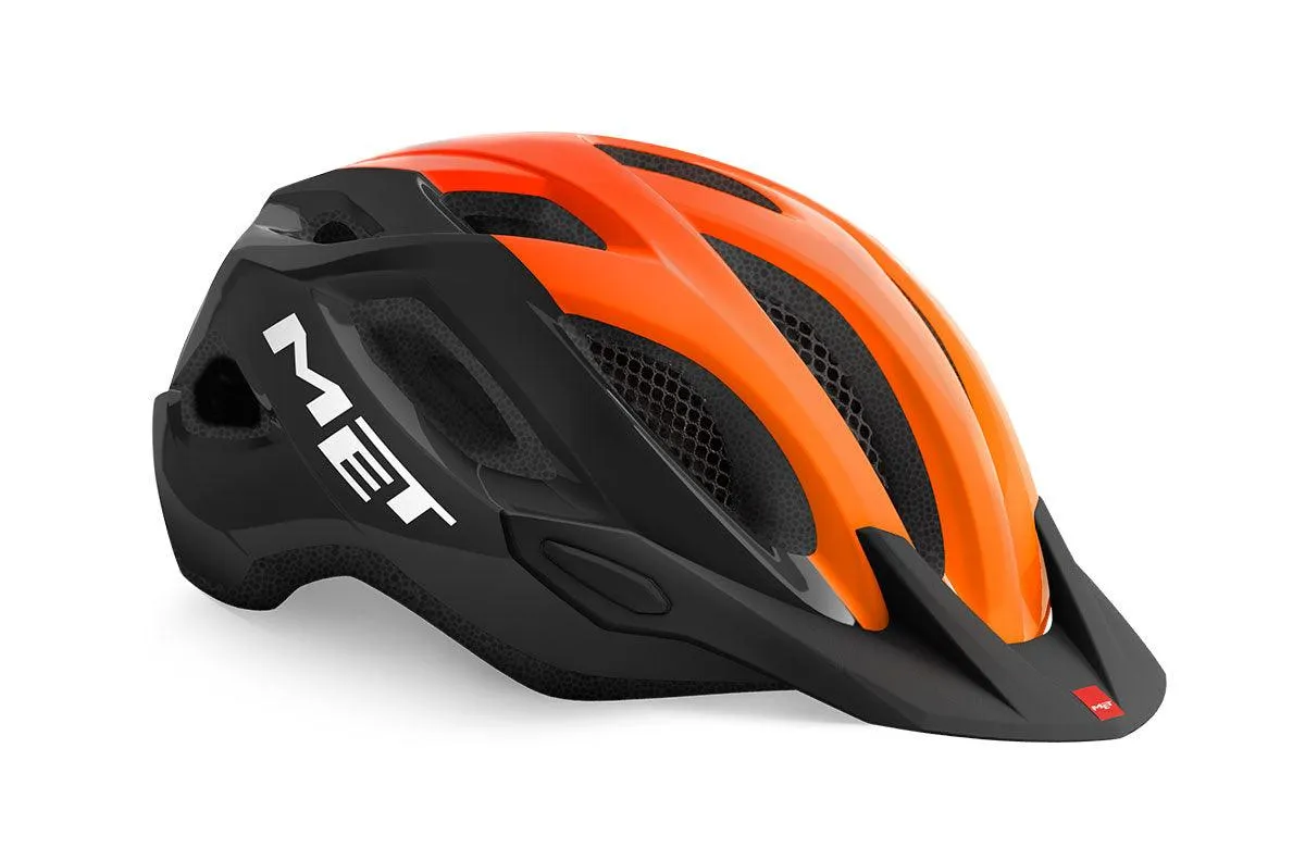 MET Crossover MTB Helmet (Black/Orange/Glossy)