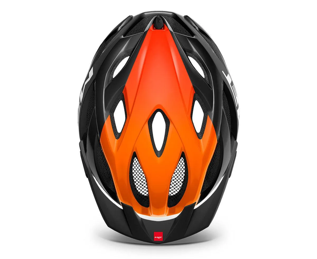 MET Crossover MTB Helmet (Black/Orange/Glossy)