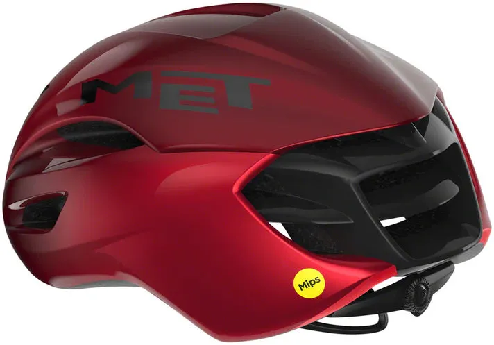 MET Manta MIPS Road Cycling Helmet (Matt Glossy/Red Metallic)