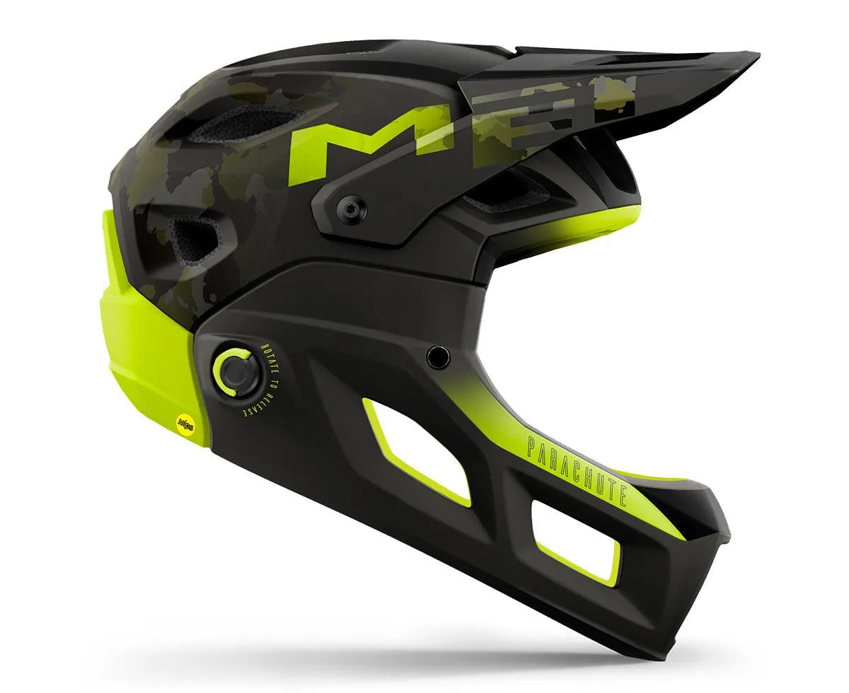 MET Parachute MCR MTB MIPS Cycling Helmet (Camo Lime Green Matt Glossy)