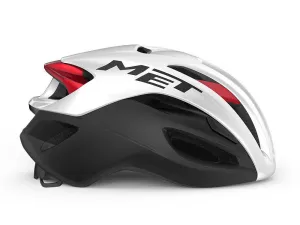MET Rivale MIPS Road Cycling Helmet (White/Black/Red Metallic/Matt Glossy)