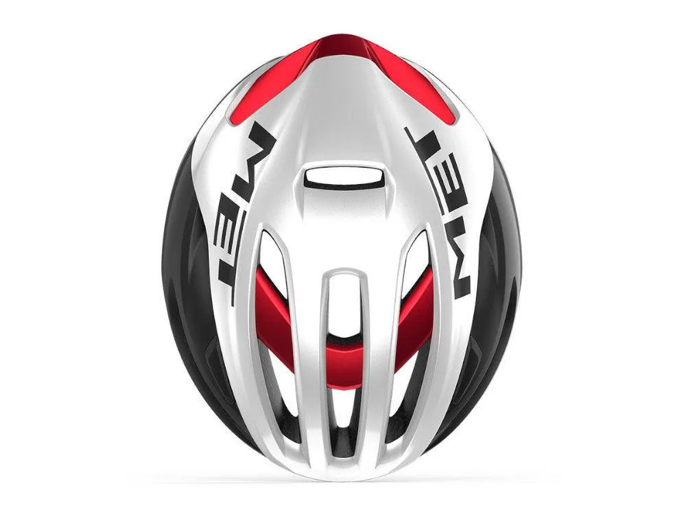 MET Rivale MIPS Road Cycling Helmet (White/Black/Red Metallic/Matt Glossy)