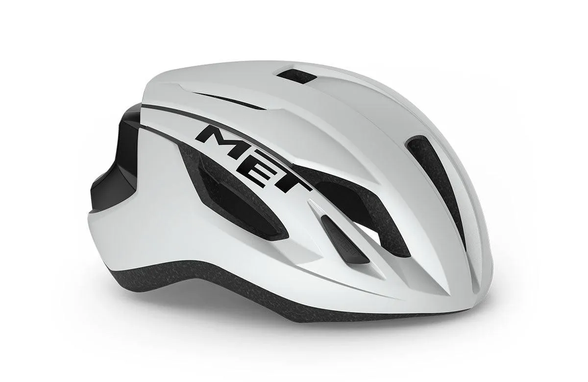 MET Strale Road Cycling Helmet (White Black)