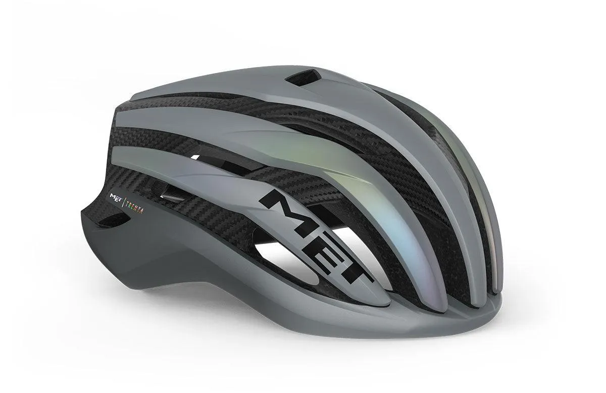 MET Trenta 3k Carbon MIPS Road Cycling Helmet (Gray Iridescent)