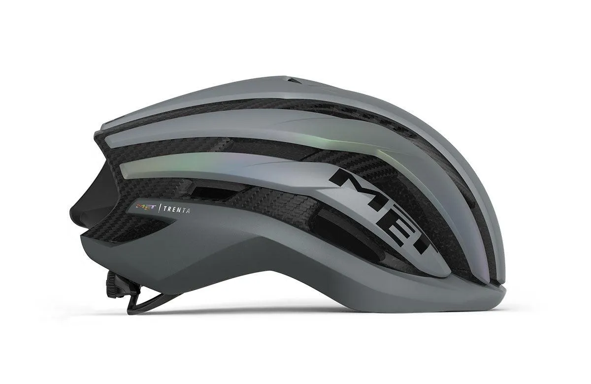 MET Trenta 3k Carbon MIPS Road Cycling Helmet (Gray Iridescent)