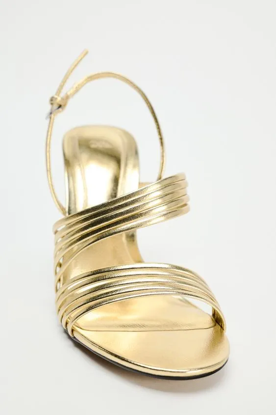 METALLIC STRAPPY SANDALS Gloria Lanvin