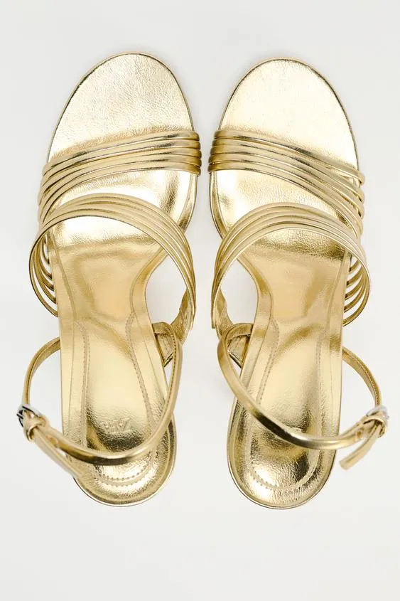 METALLIC STRAPPY SANDALS Gloria Lanvin