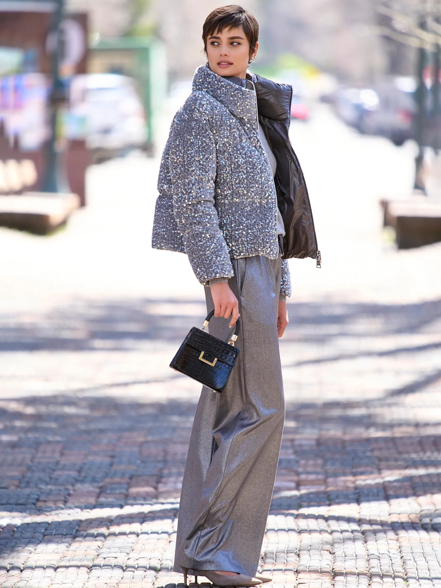 Metallic Track Pant