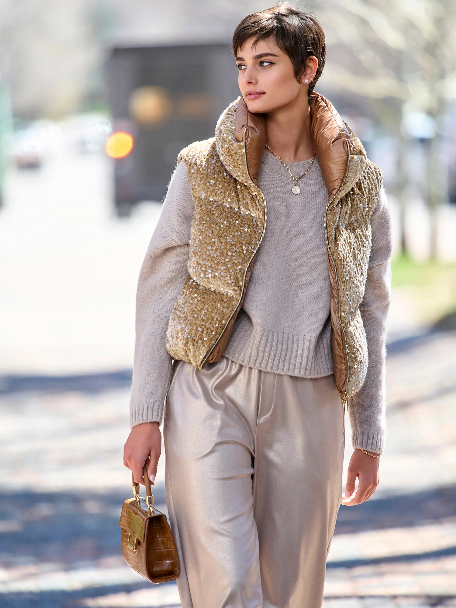 Metallic Track Pant