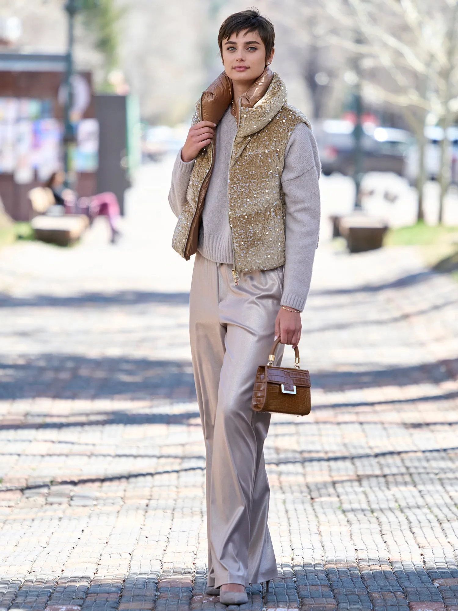 Metallic Track Pant