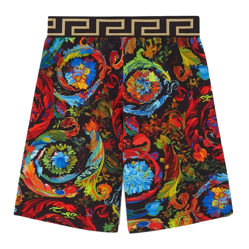 Multicolor Kaleidoscope Print Shorts