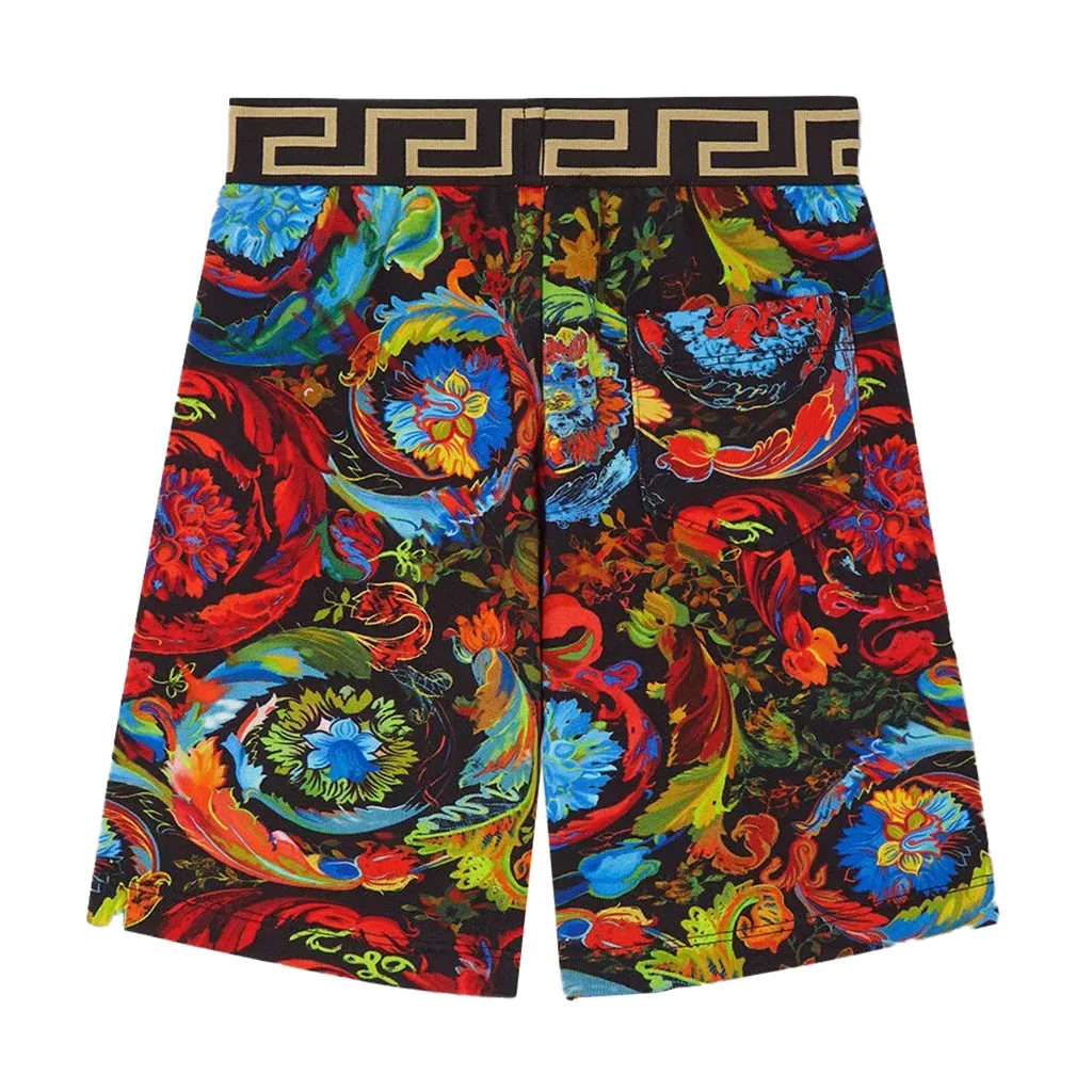 Multicolor Kaleidoscope Print Shorts