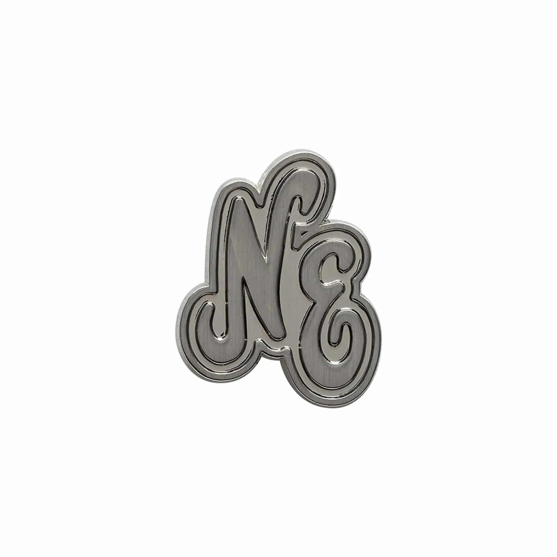 New Era Script Heritage Connect Silver Pin Badge NEW ERA