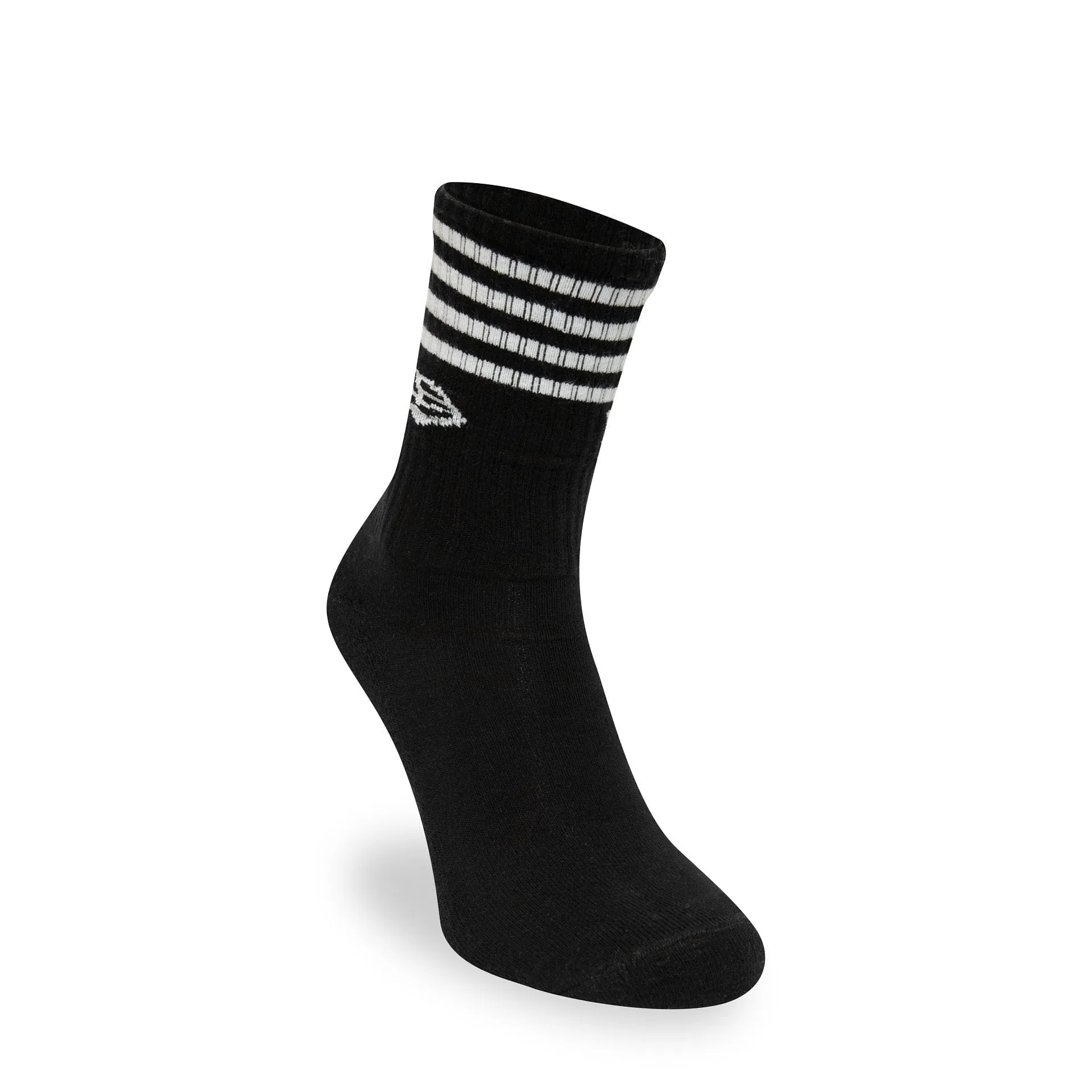 New Era Stripe 3 Pack Crew Black Socks NEW ERA
