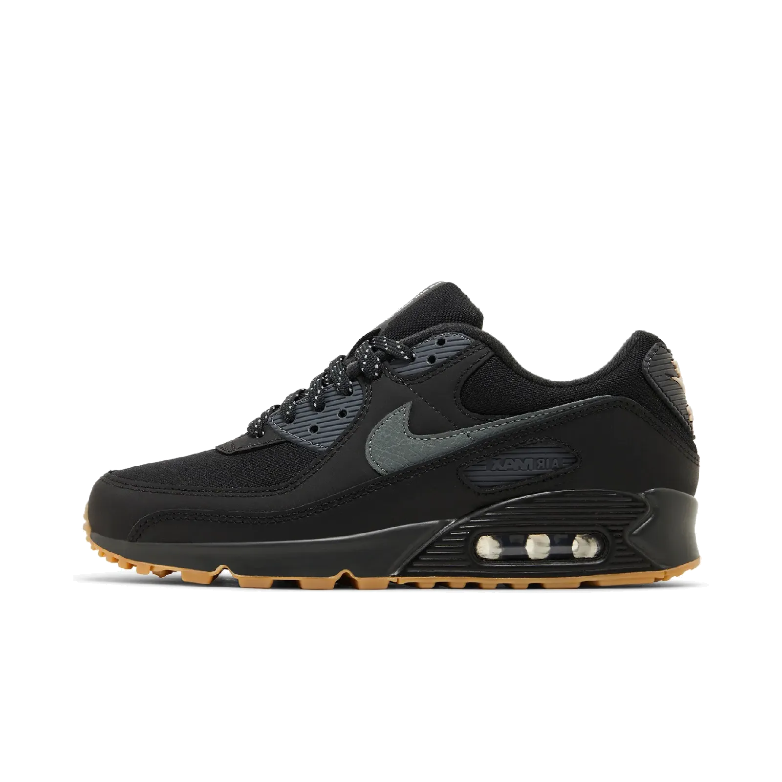 Nike Air Max 90 Black Smoke Grey Gum Reflective