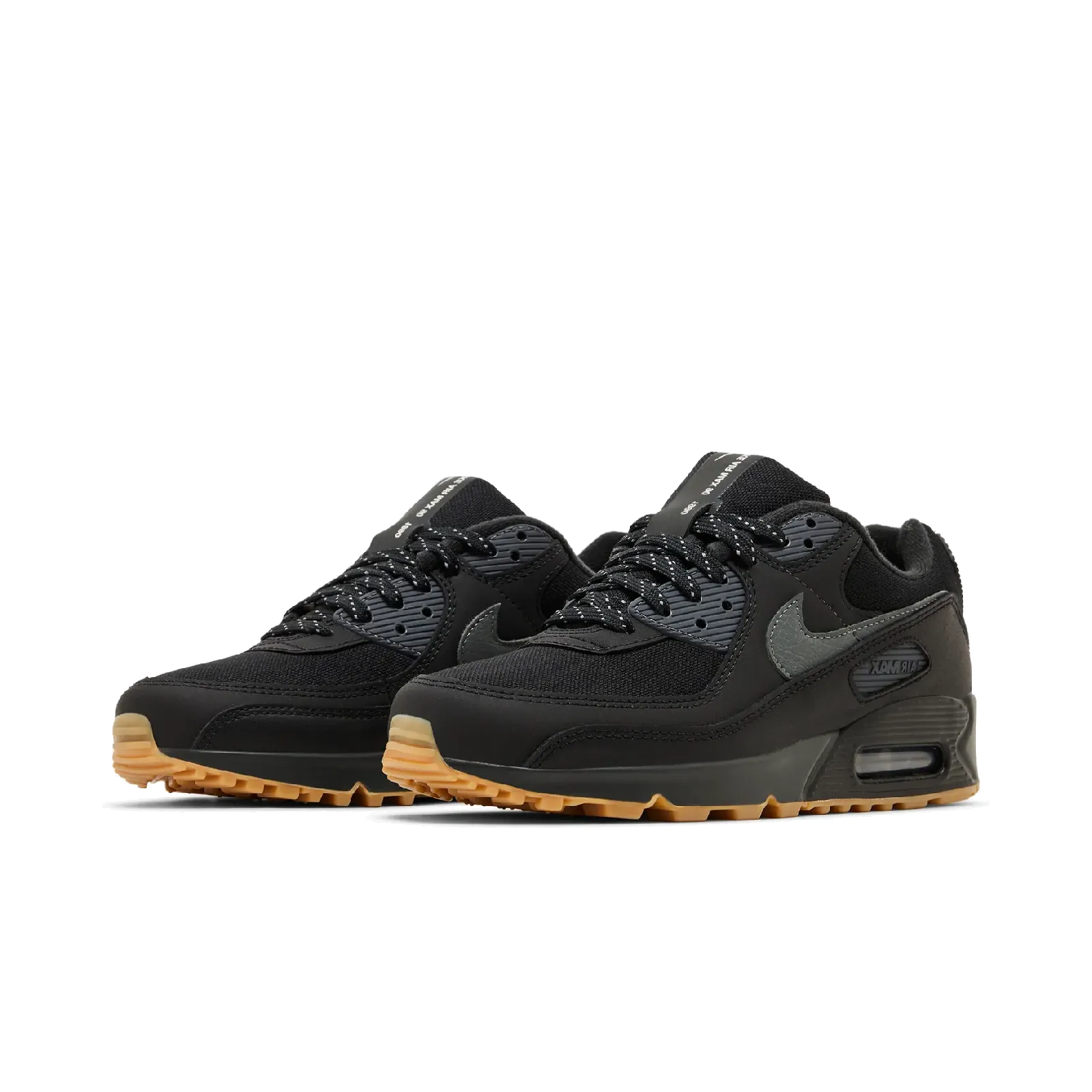 Nike Air Max 90 Black Smoke Grey Gum Reflective