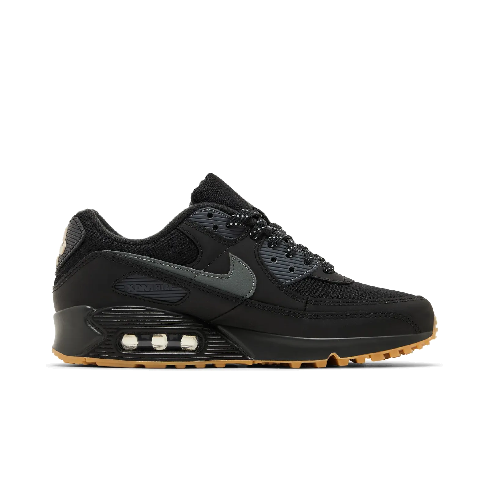Nike Air Max 90 Black Smoke Grey Gum Reflective