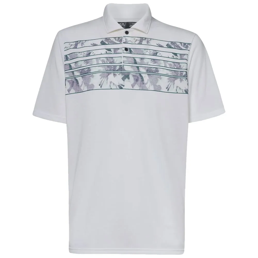 Oakley Azalea Stripe Polo Shirt - White Heather
