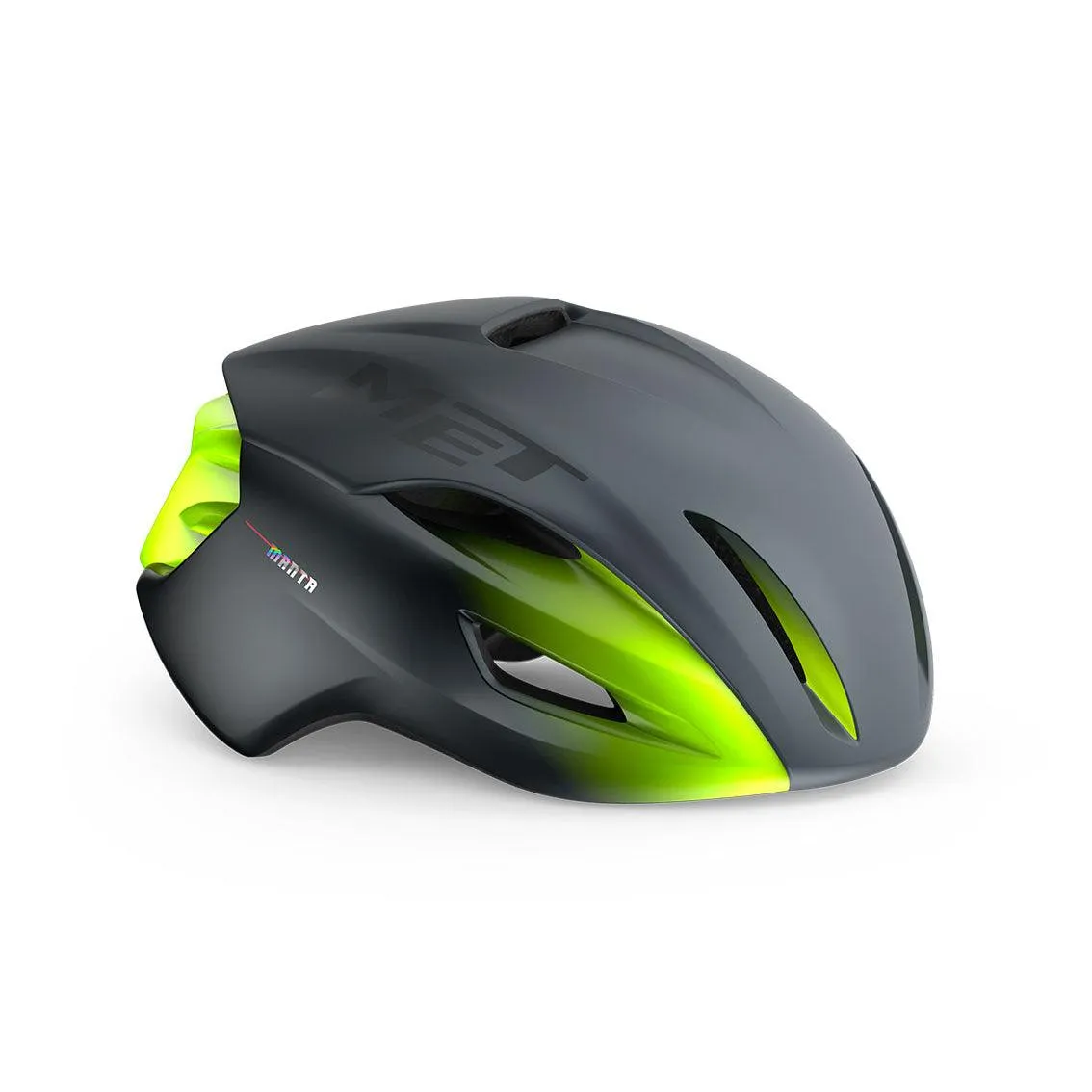 [Open Box] MET Manta MIPS Aero Road Cycling Helmet (Gray/Fluo Yellow/Matt Glossy)