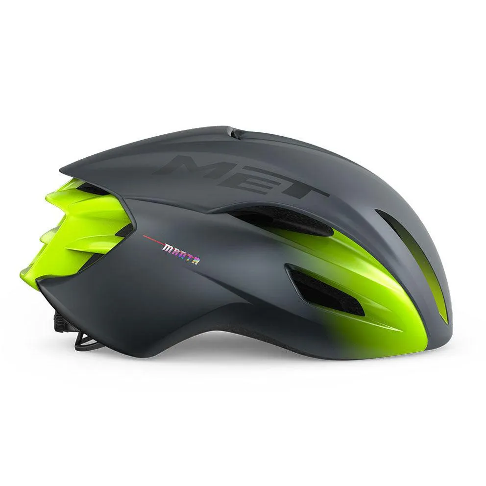 [Open Box] MET Manta MIPS Aero Road Cycling Helmet (Gray/Fluo Yellow/Matt Glossy)