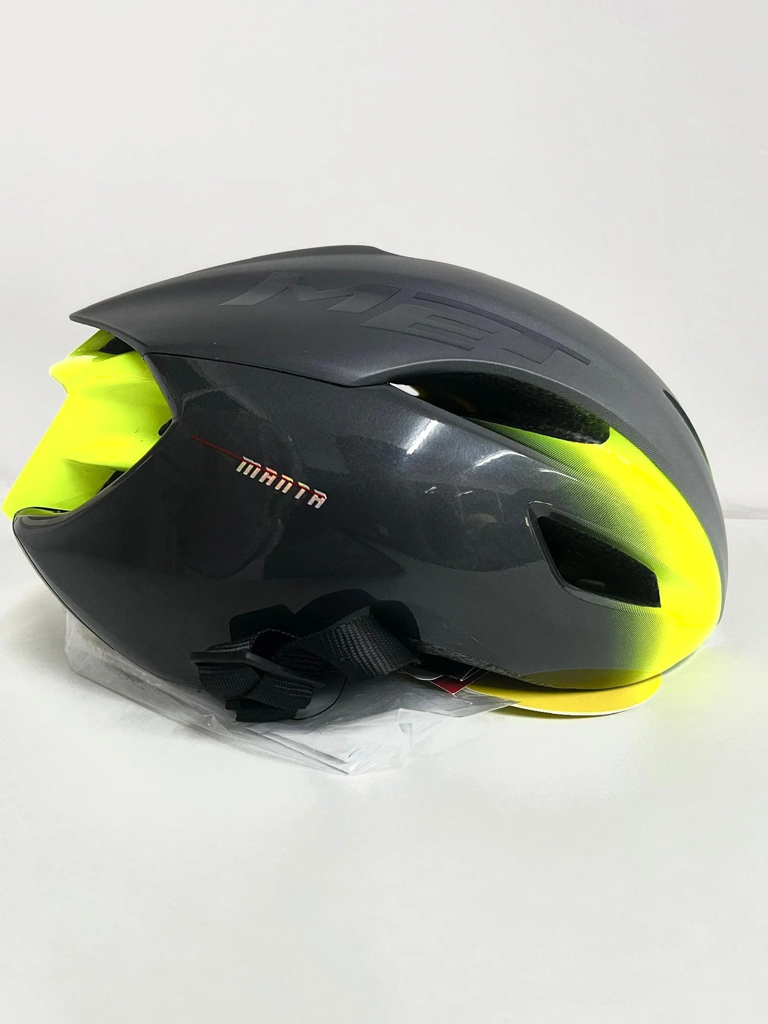 [Open Box] MET Manta MIPS Aero Road Cycling Helmet (Gray/Fluo Yellow/Matt Glossy)
