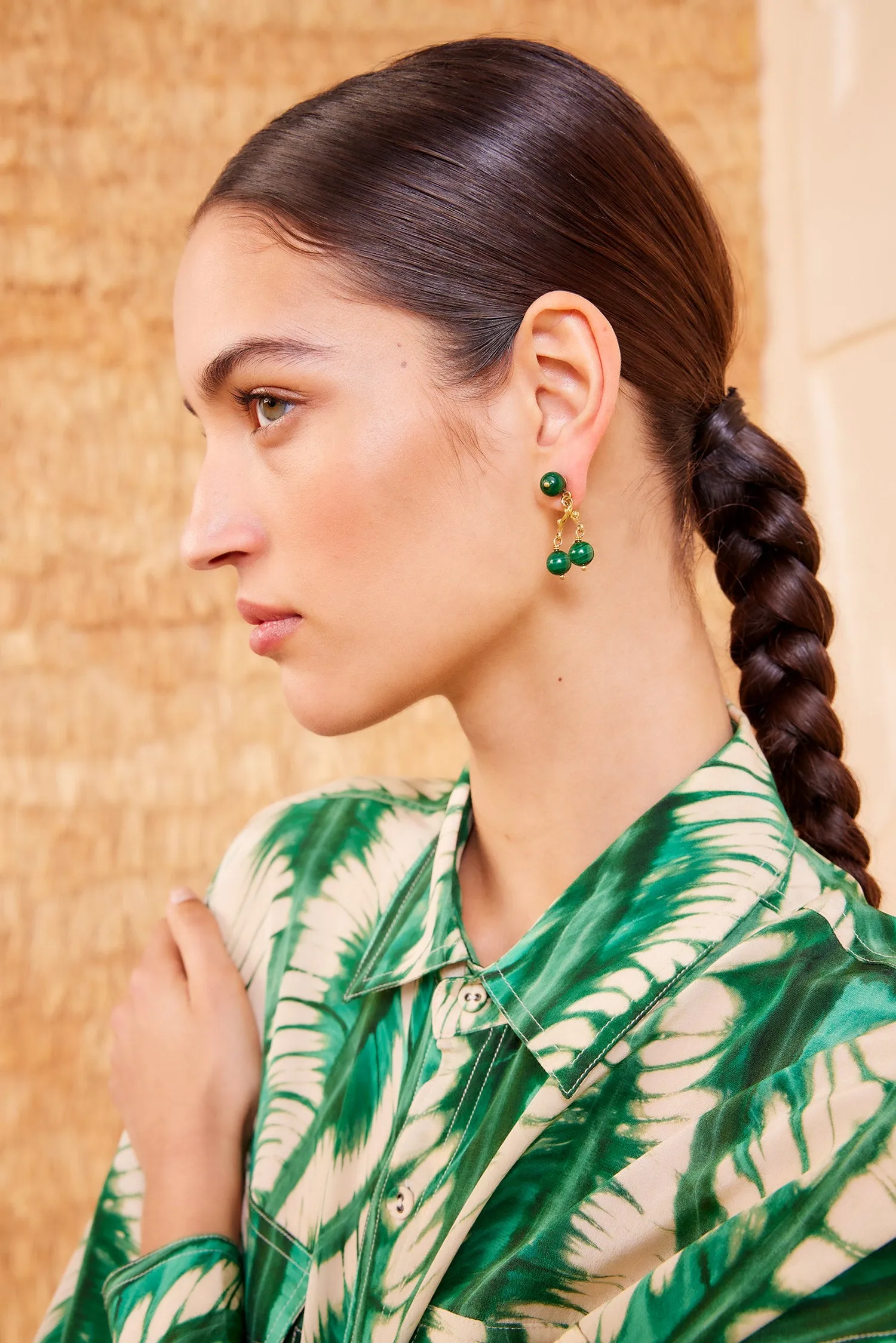 Oriana Chandelier Earring - Malachite Ulla Johnson