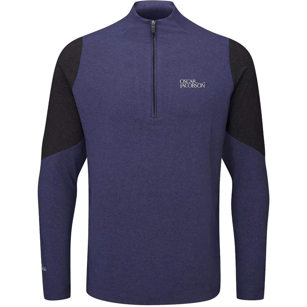Oscar Jacobson Lodstock Tour Mid Layer 1/2 Zip Pullover - Navy Marl