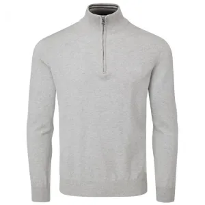 Oscar Jacobson Waldorf 1/2 Zip Pullover - Light Grey