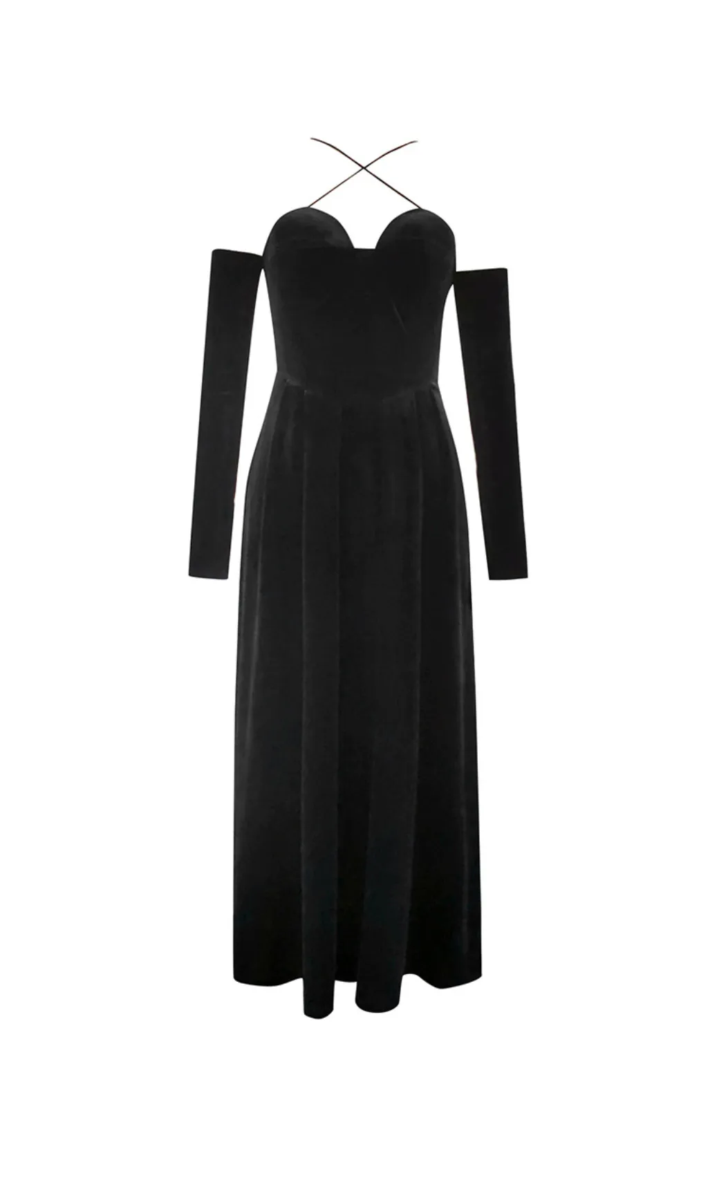 PLEATED VELVET GOWN GLOVES SUIT Gloria Lanvin
