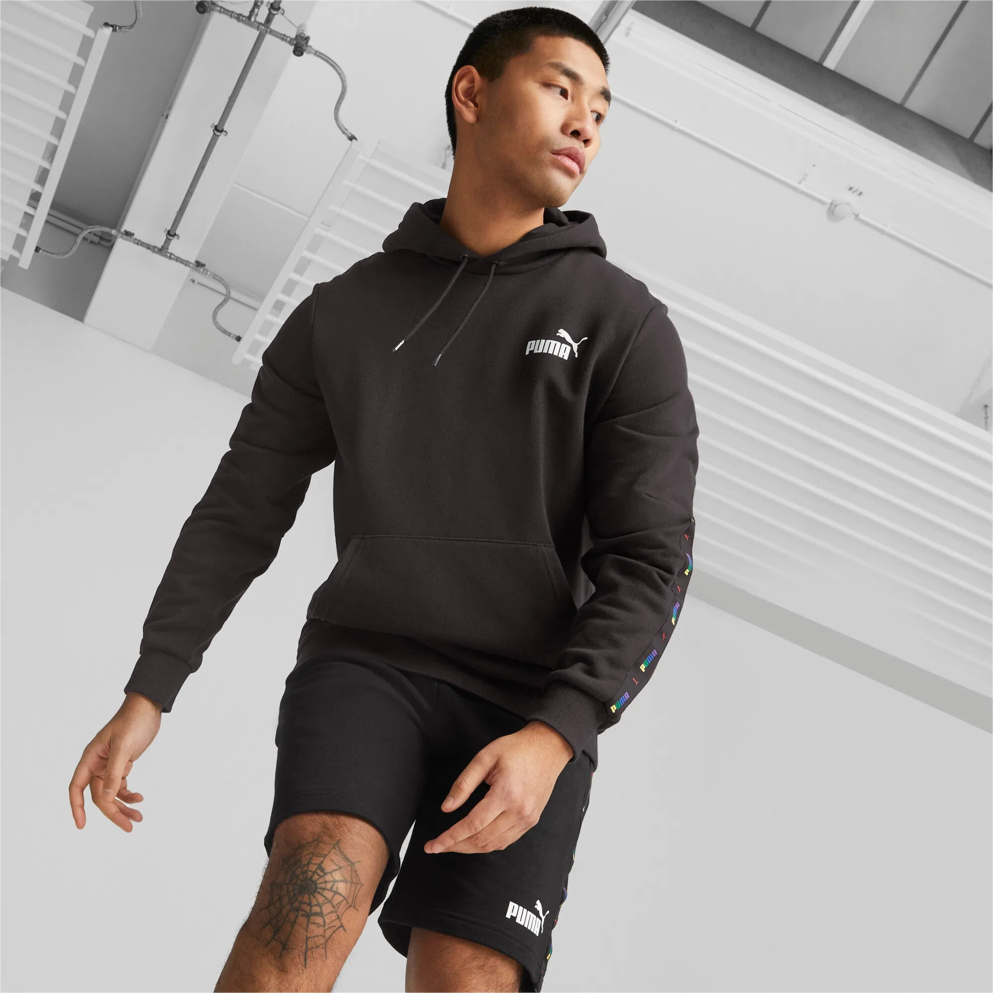 PUMA Men's Essentials Tape Love Is Love Hoodie