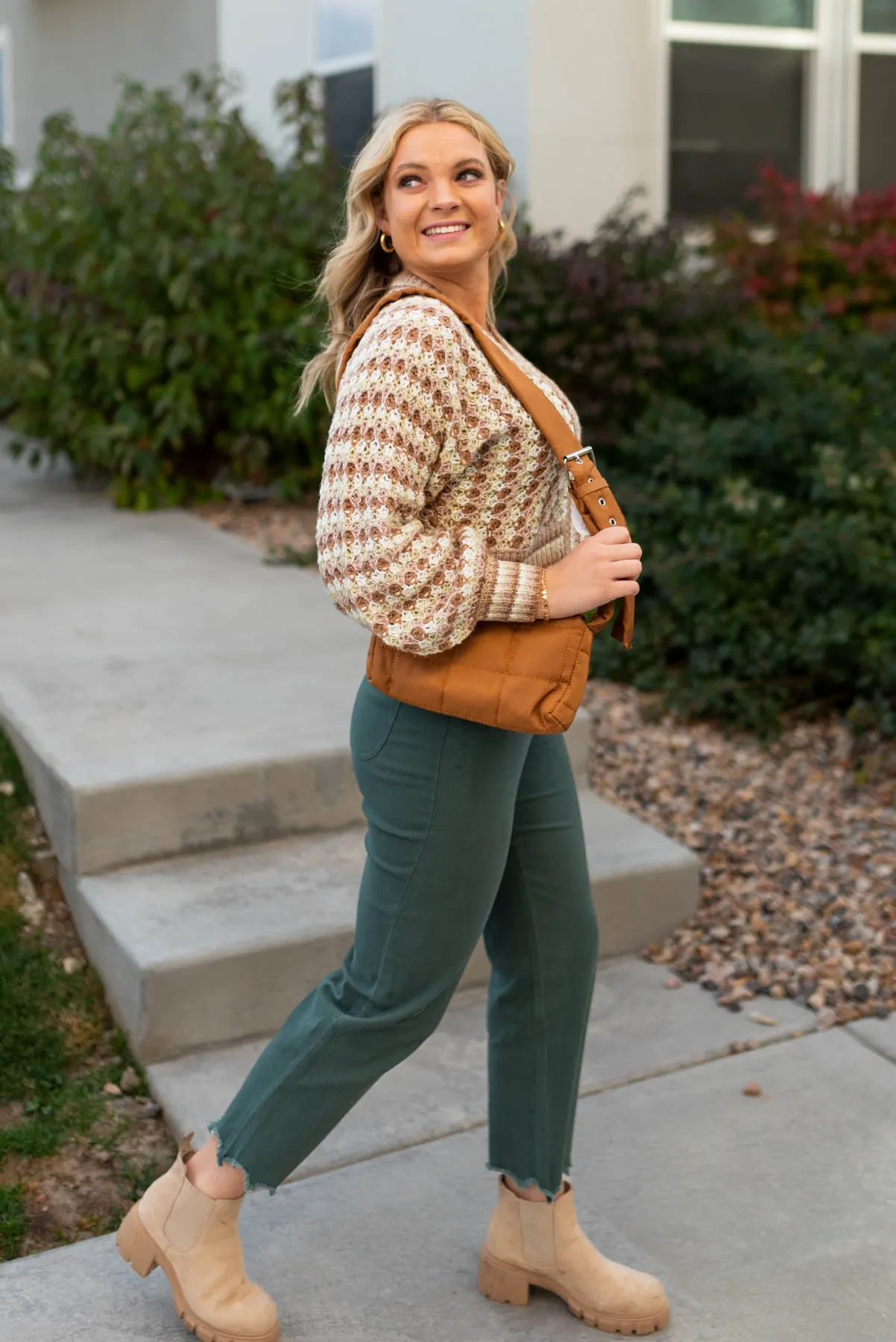 Raine Camel Puff Crossbody Bag